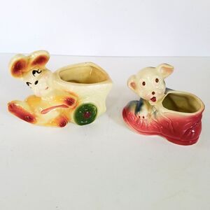 Set of Two Vintage Retro 1950s Shawnee Ceramic Planters